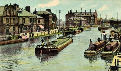 Bridgewater Canal 3 top locks, Runcorn 1905
