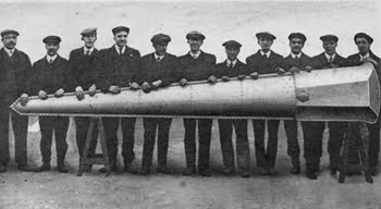 The hands of time - workers pose with one 14 ft minute hands
